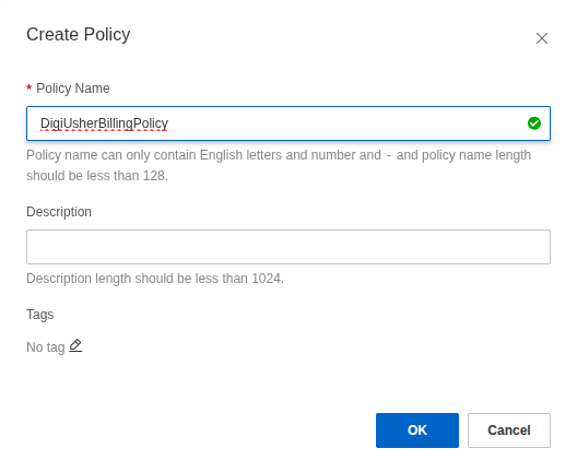 Set the policy name