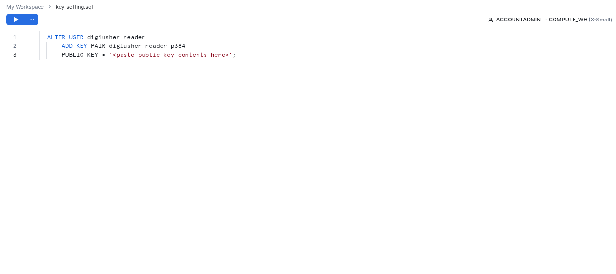 Registering the public key on the digiusher_reader user